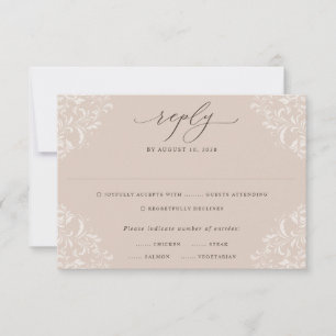 Cartons Réponse Mariage Élégant Beige Taupe Neutre Classique