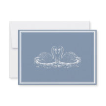 Mariage Élégant Bleu Poussiéreux Monogramme Classi
