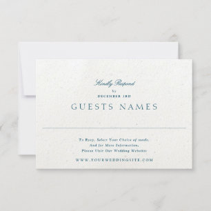 Cartons Réponse Mariage élégant bleu romantiquement classique QR C