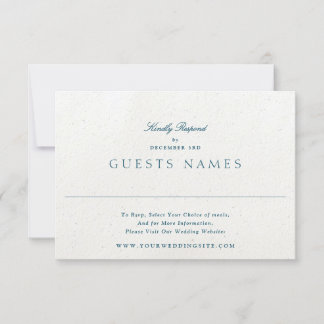 Cartons Réponse Mariage élégant bleu romantiquement classique QR C