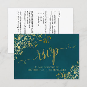 Cartons Réponse Mariage élégant calligraphié avec dentelle sarcell