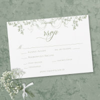 Mariage Élégant Classique avec Cadre Floral Vert S