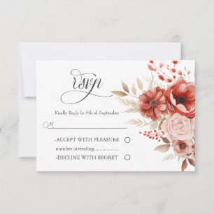 Cartons Réponse Mariage élégant dans le jardin