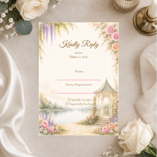Cartons Réponse Mariage élégant dans un jardin (Créateur téléchargé)