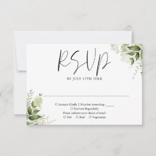 Cartons Réponse Mariage Élégant Floral de Verdure Rustique