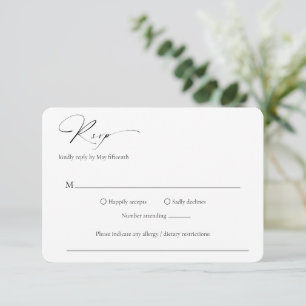 Cartons Réponse Mariage élégant minimal moderne formel