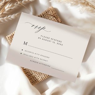 Cartons Réponse Mariage élégant minimaliste ivoire moderne