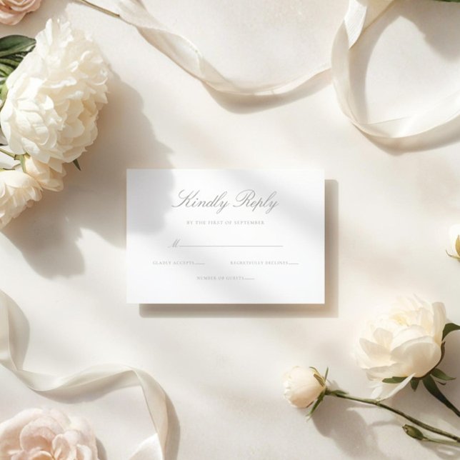 Cartons Réponse Mariage Élégant Moderne Vert Sauge (Créateur téléchargé)