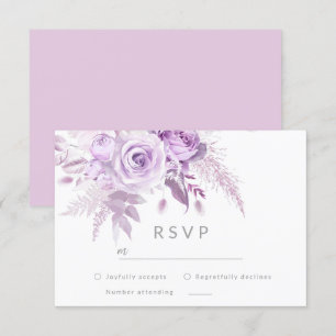 Cartons Réponse Mariage élégant Rose violet enchanté
