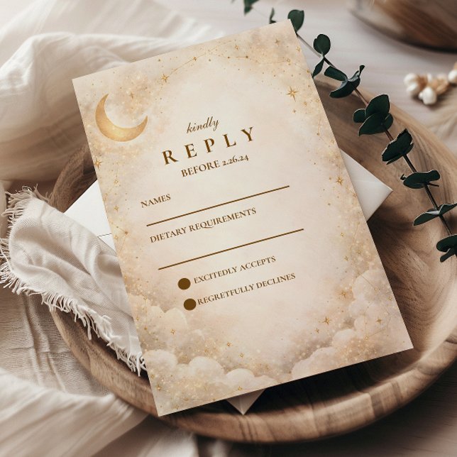 Cartons Réponse Mariage élégant sous les étoiles (Créateur téléchargé)