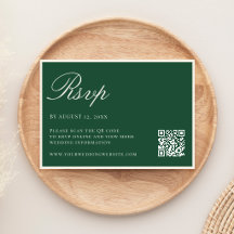 Mariage élégant vert QR Code à l'ancienne