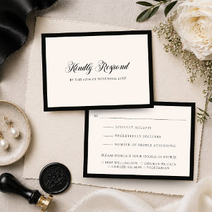 Cartons Réponse Mariage Élégant Vieille Fortune Courrier avec Choi