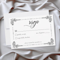 Mariage élégant vintage baroque noir et blanc
