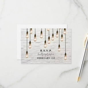 Cartons Réponse Mariage en briques blanches Vintages