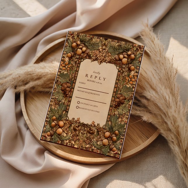Cartons Réponse Mariage en forêt de chêne doré (Créateur téléchargé)