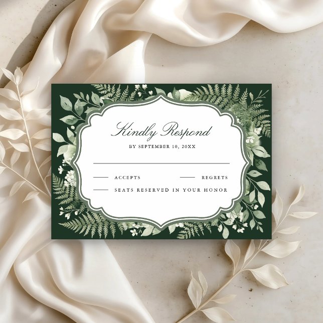 Cartons Réponse Mariage en forêt enchantée à l'aquarelle (Créateur téléchargé)