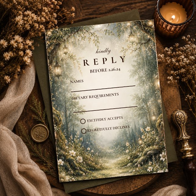 Cartons Réponse Mariage Enchanté en Forêt Enchantée (Créateur téléchargé)