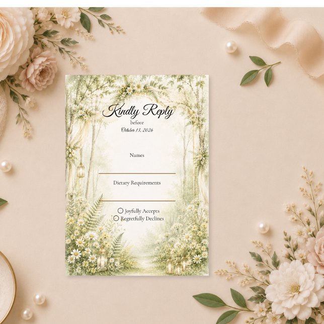 Cartons Réponse Mariage enchanteur en forêt (Créateur téléchargé)