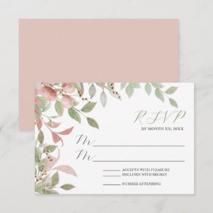 Cartons Réponse Mariage Feuille aquarelle