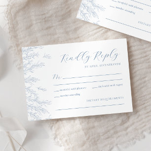 Cartons Réponse Mariage Feuille minimaliste Dusty