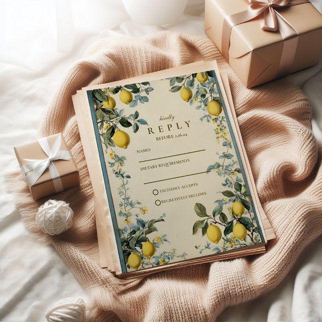 Cartons Réponse Mariage Fleur d'Oranger Dorée (Créateur téléchargé)