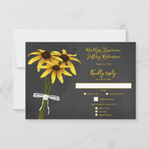 Cartons Réponse Mariage fleur sauvage Black Eyed Susan