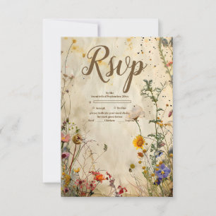 Cartons Réponse Mariage Fleur sauvage Boho Fall