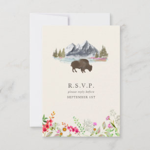 Cartons Réponse Mariage Fleur sauvage Buffalo