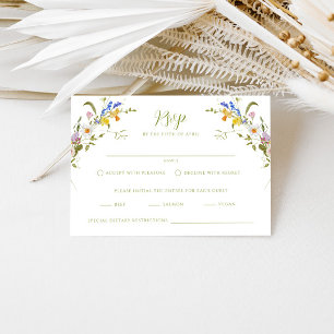 Cartons Réponse Mariage Fleur sauvage de jardin Whimsical