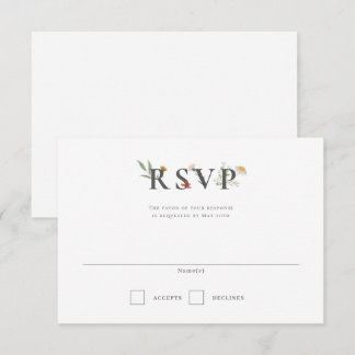 Cartons Réponse Mariage Fleur sauvage Leander