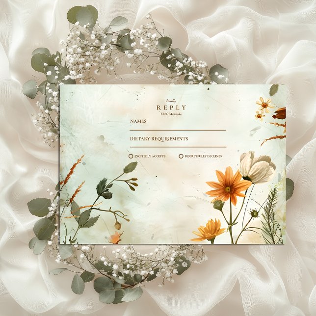Cartons Réponse Mariage Fleur sauvage Sunset Meadow (Créateur téléchargé)