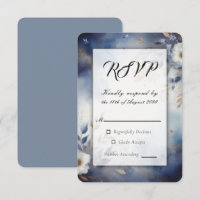 Mariage Fleurs Bleu Nuit et Or