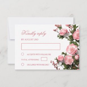Cartons Réponse Mariage Fleurs sauvages Roses 3D