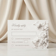 Mariage Fleurs Sauvages Roses Blanches 3D