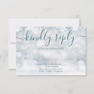 Cartons Réponse Mariage Flocons de Neige Floral Rustique