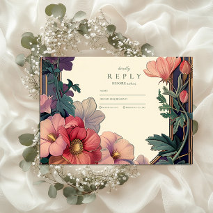 Cartons Réponse Mariage Floral Art Nouveau Baroque