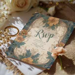 Cartons Réponse Mariage Floral Art Nouveau Élégant 