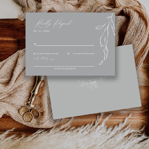 Cartons Réponse Mariage Floral Calligraphie Minimaliste Moderne