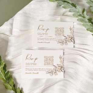 Cartons Réponse Mariage floral de coton rustique