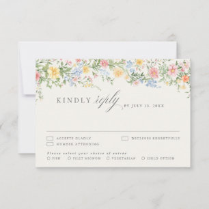 Cartons Réponse Mariage Floral de Jardin Orné de Pastel Doux de Pr