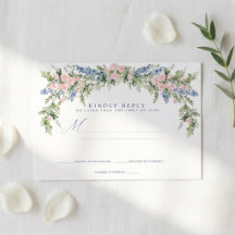 Mariage Floral de Jardin Répondez S'il Vous Plaît