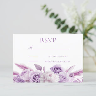 Cartons Réponse Mariage Floral de lavande violette Designer