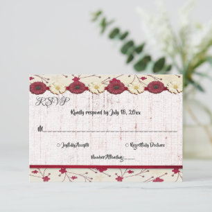 Cartons Réponse Mariage Floral d'Été Écriture Simple Élégante et R