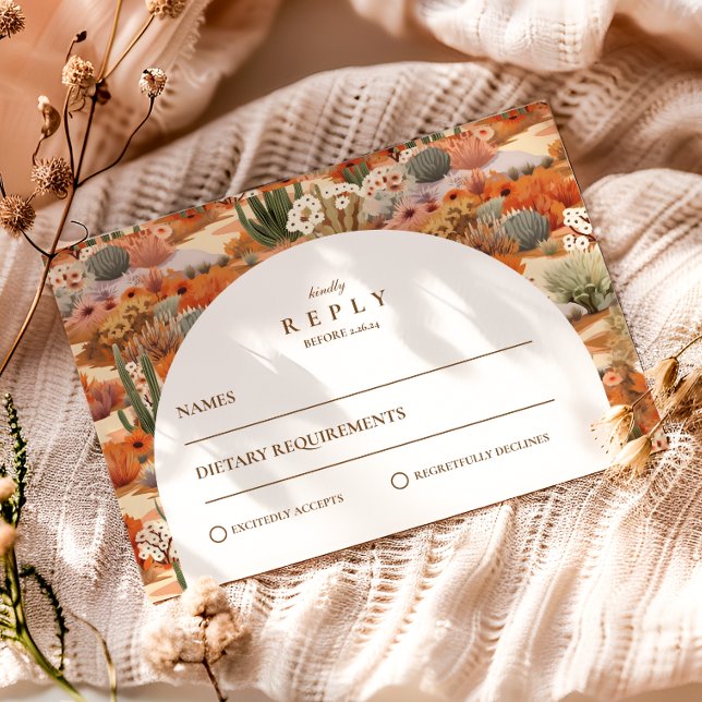 Cartons Réponse Mariage floral du désert occidental (Créateur téléchargé)