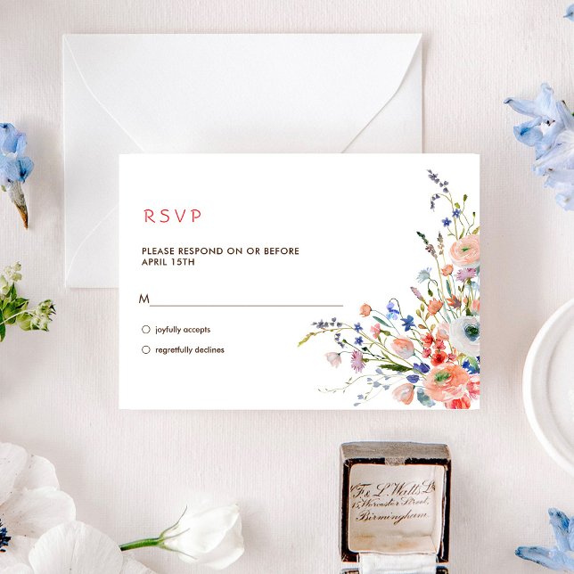 Cartons Réponse Mariage Floral Élégant (Créateur téléchargé)