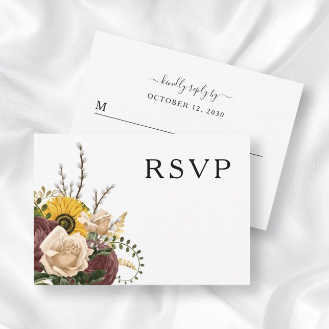 Cartons Réponse Mariage Floral Élégant (Créateur téléchargé)
