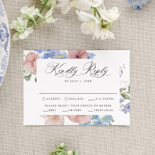 Cartons Réponse Mariage Floral Élégant Romantique à l'Aquarelle