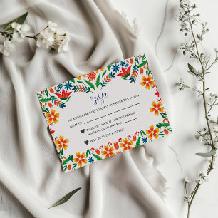 Cartons Réponse Mariage Floral Floral Colorful