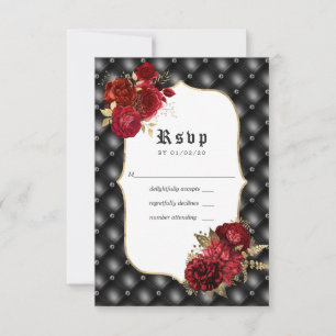 Cartons Réponse Mariage Floral Gothique