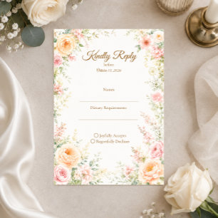 Cartons Réponse Mariage Floral Romantique